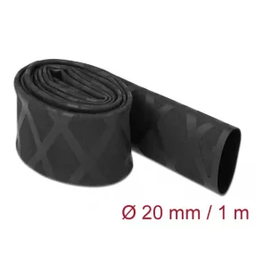   Delock Zsugorcső X-mintás nem csúszós 1 m x 20 mm fekete (DL-19593)