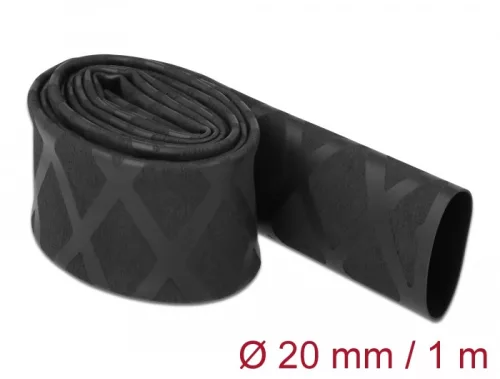 Delock Zsugorcső X-mintás nem csúszós 1 m x 20 mm fekete (DL-19593)