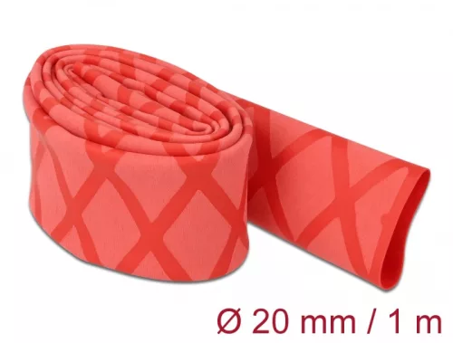 Delock Zsugorcső X-mintás nem csúszós 1 m x 20 mm piros (DL-19594)