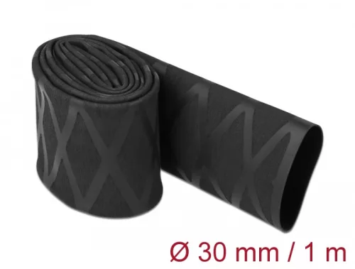Delock Zsugorcső X-mintás nem csúszós 1 m x 30 mm fekete (DL-19596)