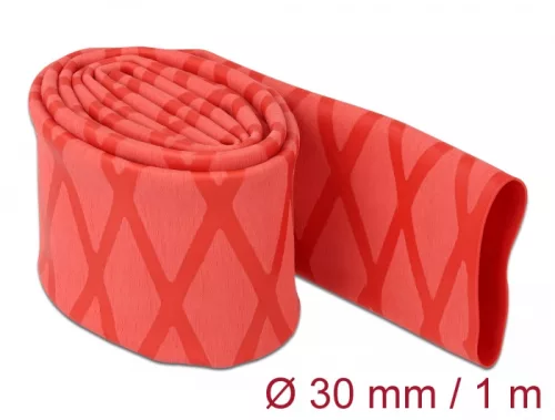 Delock Zsugorcső X-mintás nem csúszós 1 m x 30 mm piros (DL-19598)