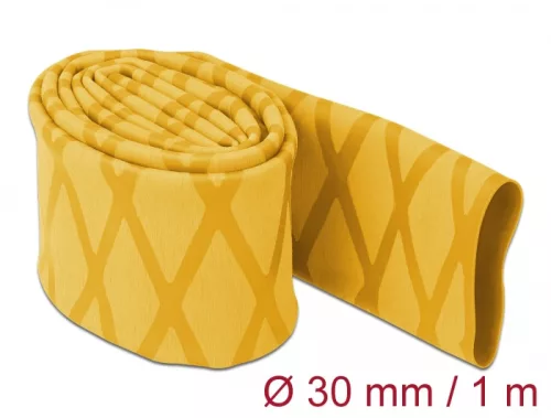Delock Zsugorcső X-mintás nem csúszós 1 m x 30 mm sárga (DL-19599)