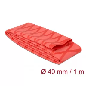   Delock Zsugorcső X-mintás nem csúszós 1 m x 40 mm piros (DL-19604)