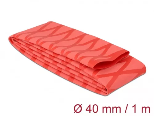 Delock Zsugorcső X-mintás nem csúszós 1 m x 40 mm piros (DL-19604)