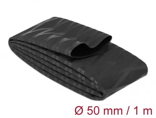 Delock Zsugorcső X-mintás nem csúszós 1 m x 50 mm fekete (DL-19607)