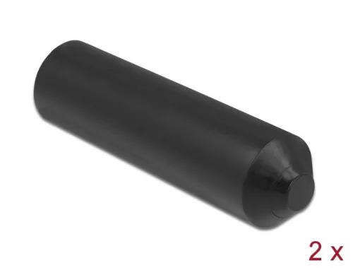 Delock 70 x 20 mm méretű lezáró vég belül ragasztó felülettel 2 db. fekete (DL-19772)