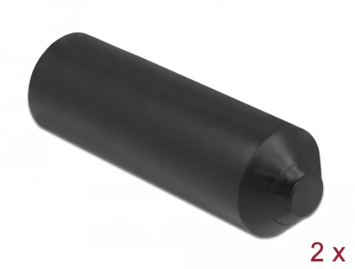 Delock 80 x 25 mm méretű lezáró vég belül ragasztó felülettel 2 db. fekete (DL-19841)
