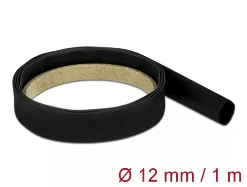 Delock Fekete, hőre szűkülő tubus 1 m x 12 mm méretű szűkülési aránya 4:1 (DL-20659)