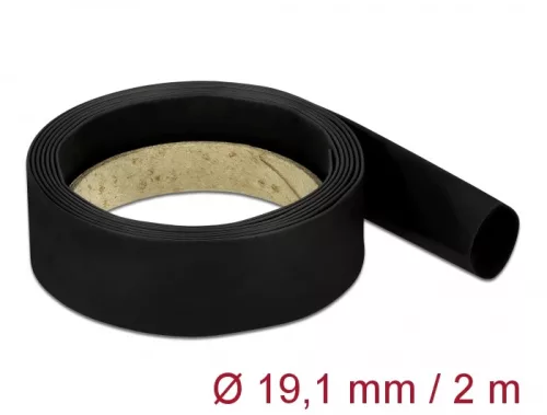 Delock Fekete, hőre szűkülő tubus 2 m x 19,1 mm méretű szűkülési aránya 4:1 (DL-20669)