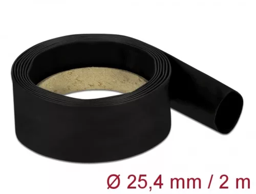 Delock Fekete, hőre szűkülő tubus 2 m x 25,4 mm méretű szűkülési aránya 4:1 (DL-20670)
