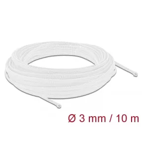   Delock Fonott kábelharisnya nyújtható 10 m x 3 mm fehér (DL-20692)