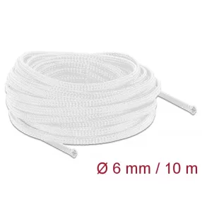  Delock Fonott kábelharisnya nyújtható 10 m x 6 mm fehér (DL-20693)