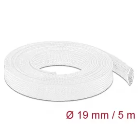   Delock Fonott kábelharisnya nyújtható 5 m x 19 mm fehér (DL-20695)