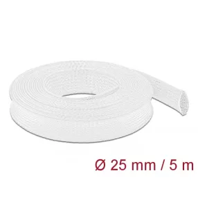   Delock Fonott kábelharisnya nyújtható 5 m x 25 mm fehér (DL-20696)