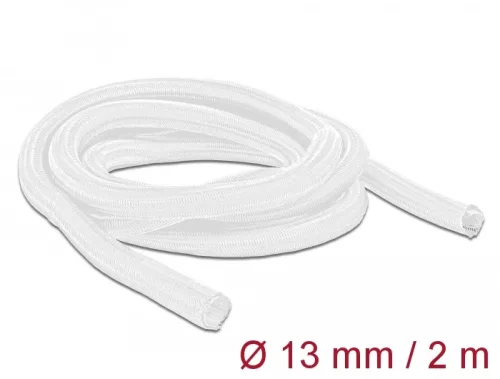 Delock Fonott kábelharisnya önzáródó 2 m x 13 mm fehér (DL-20698)
