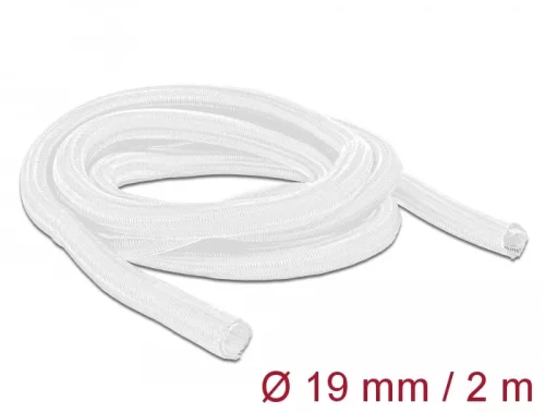 Delock Fonott kábelharisnya önzáródó 2 m x 19 mm fehér (DL-20700)