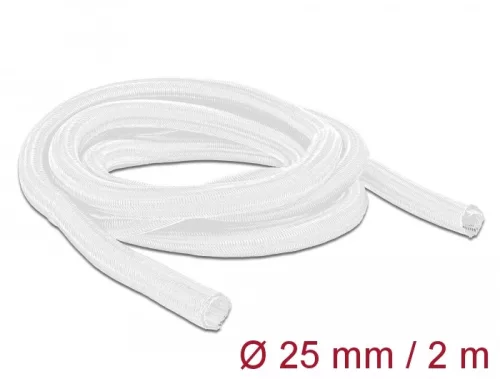 Delock Fonott kábelharisnya önzáródó 2 m x 25 mm fehér (DL-20701)