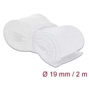   Delock Fonott kábelharisnya tépőzárral 2 m x 19 mm fehér (DL-20702)