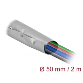   Delock Kábelkarmantyú patent szorítóval 2 m x 50 mm szürke / fekete (DL-20728)