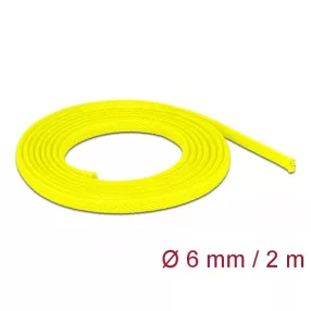   Delock Fonott kábelharisnya nyújtható 2 m x 6 mm sárga (DL-20740)