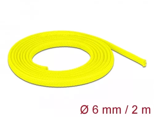 Delock Fonott kábelharisnya nyújtható 2 m x 6 mm sárga (DL-20740)