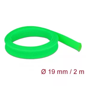   Delock Fonott kábelharisnya nyújtható 2 m x 19 mm zöld (DL-20744)