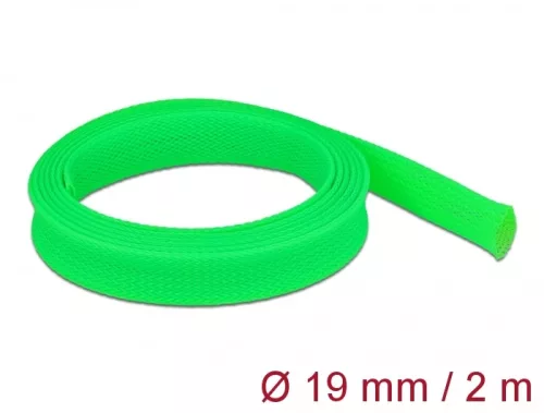 Delock Fonott kábelharisnya nyújtható 2 m x 19 mm zöld (DL-20744)