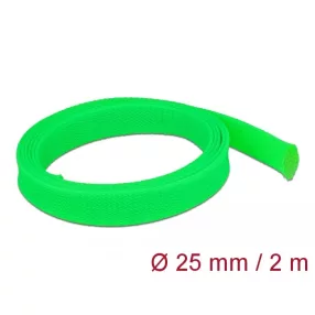   Delock Fonott kábelharisnya nyújtható 2 m x 25 mm zöld (DL-20749)