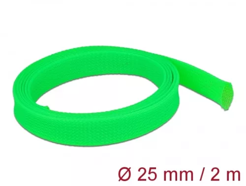 Delock Fonott kábelharisnya nyújtható 2 m x 25 mm zöld (DL-20749)