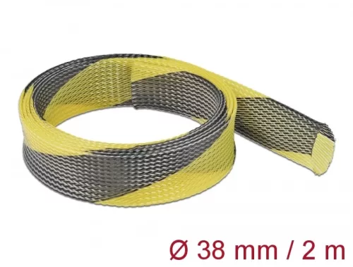 Delock Fonott kábelharisnya nyújtható 2 m x 38 mm fekete-sárga (DL-20752)