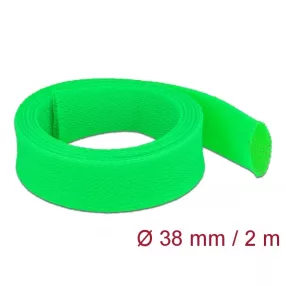   Delock Fonott kábelharisnya nyújtható 2 m x 38 mm zöld (DL-20754)