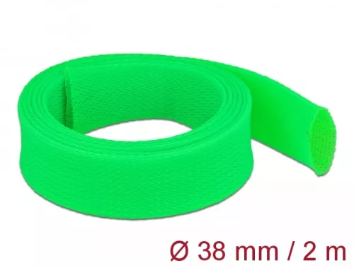 Delock Fonott kábelharisnya nyújtható 2 m x 38 mm zöld (DL-20754)