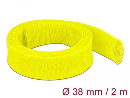 Delock Fonott kábelharisnya nyújtható 2 m x 38 mm sárga (DL-20755)