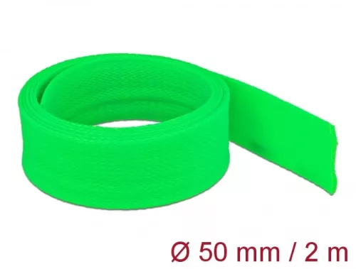 Delock Fonott kábelharisnya nyújtható 2 m x 50 mm zöld (DL-20759)