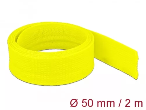 Delock Fonott kábelharisnya nyújtható 2 m x 50 mm sárga (DL-20760)