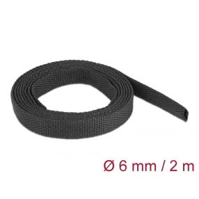   Delock Anyag hőre zsugorodó cső 2 m x 6 mm szugorodási arány 2:1 fekete (DL-20791)