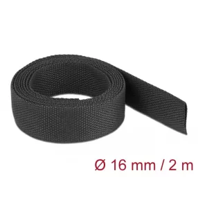   Delock Anyag hőre zsugorodó cső 2 m x 16 mm szugorodási arány 2:1 fekete (DL-20793)