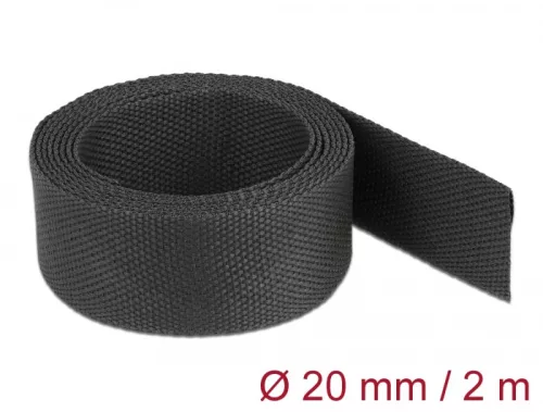 Delock Anyag hőre zsugorodó cső 2 m x 20 mm szugorodási arány 2:1 fekete (DL-20794)