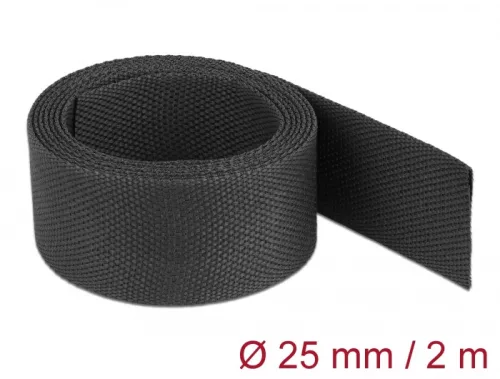 Delock Anyag hőre zsugorodó cső 2 m x 25 mm szugorodási arány 2:1 fekete (DL-20795)