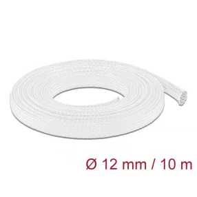   Delock Fonott kábelharisnya nyújtható 10 m x 12 mm fehér (DL-20804)
