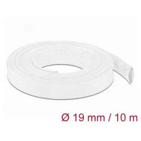   Delock Fonott kábelharisnya nyújtható 10 m x 19 mm fehér (DL-20805)