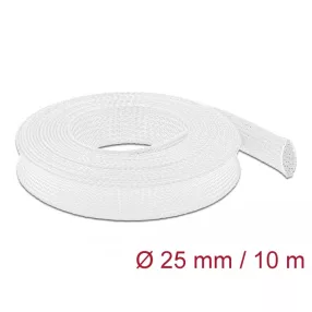   Delock Fonott kábelharisnya nyújtható 10 m x 25 mm fehér (DL-20806)