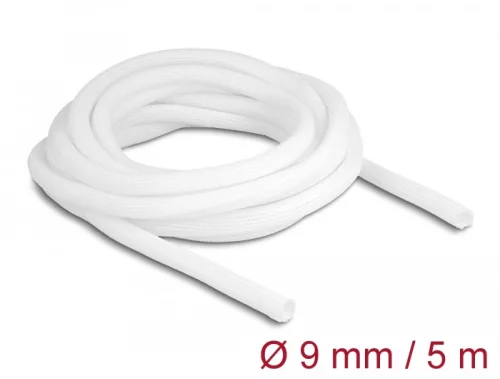 Delock Fonott kábelharisnya önzáródó 5 m x 9 mm fehér (DL-20807)