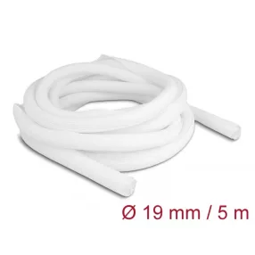   Delock Fonott kábelharisnya önzáródó 5 m x 19 mm fehér (DL-20810)