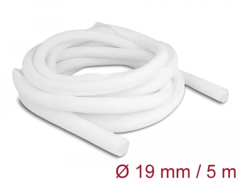Delock Fonott kábelharisnya önzáródó 5 m x 19 mm fehér (DL-20810)