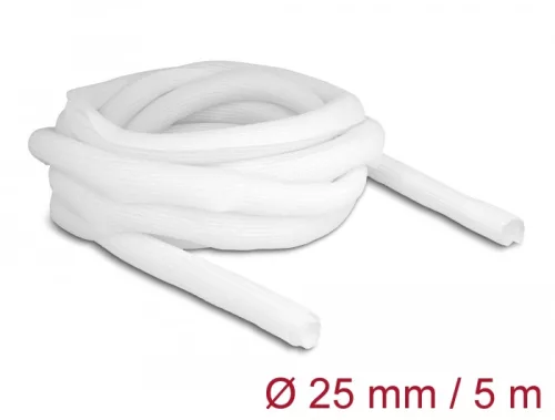 Delock Fonott kábelharisnya önzáródó 5 m x 25 mm fehér (DL-20811)