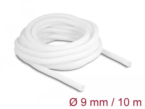 Delock Fonott kábelharisnya önzáródó 10 m x 9 mm fehér (DL-20812)