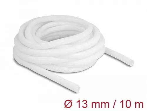 Delock Fonott kábelharisnya önzáródó 10 m x 13 mm fehér (DL-20813)