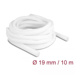   Delock Fonott kábelharisnya önzáródó 10 m x 19 mm fehér (DL-20815)