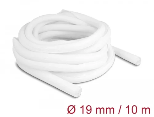 Delock Fonott kábelharisnya önzáródó 10 m x 19 mm fehér (DL-20815)